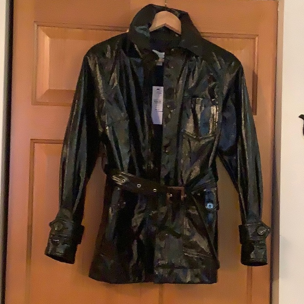 Imitation leather jacket
